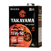 Takayama Mototec 5000 4T 15W-50 API SM JASO MA2 4л металл