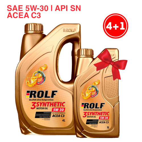 ROLF 3-synthetic SAE 5W-30 API SN ACEA C3 Акция 4+1 пластик