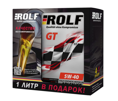 ROLF GT SAE 5W-40 API SN/CF ACEA A3/B4 Акция 4л + 1л металл