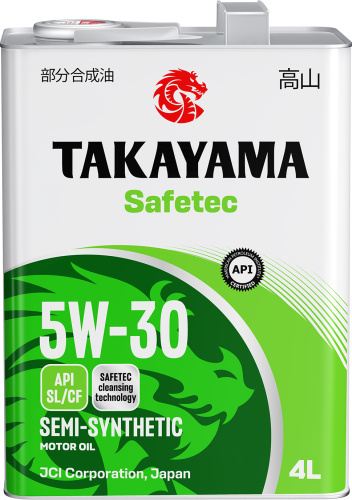 TAKAYAMA Safetec SAE 5W-30 API SL/CF 4л Акция 4 + 1 металл